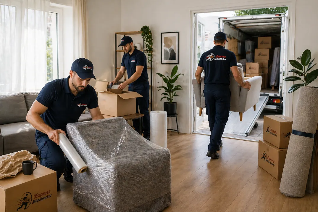 Express Möbelpacker beim Verpacken